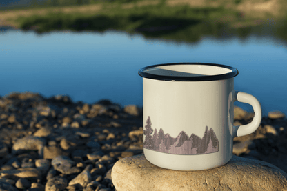 Mountains and Trees Wooden Sticker | 1