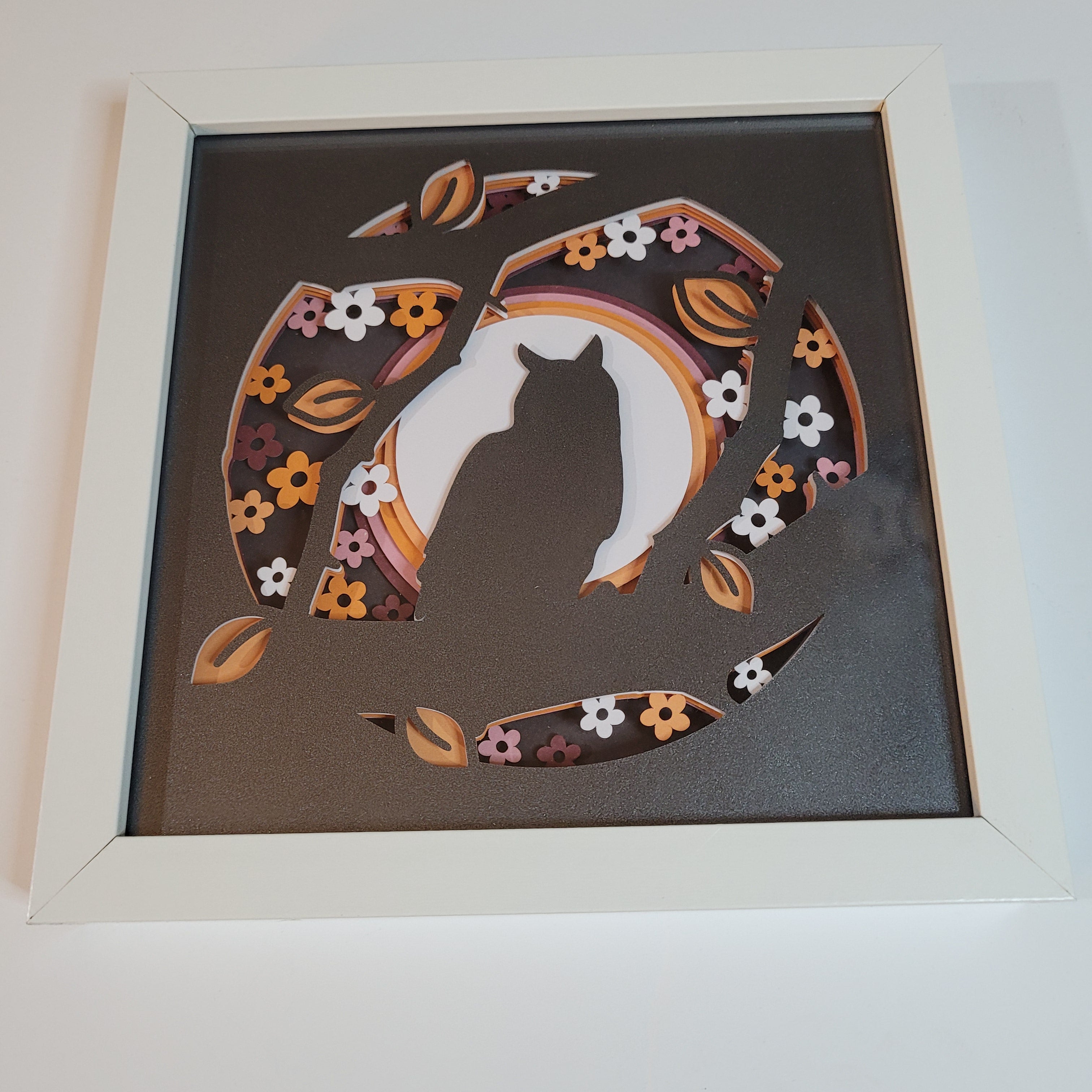 Halloween Owl in Tree Shadow Box