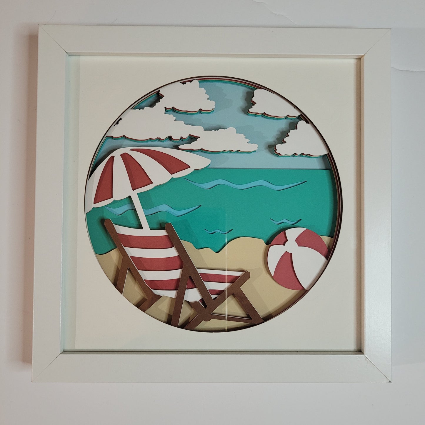 Beach Ball and Chair Shadow Box