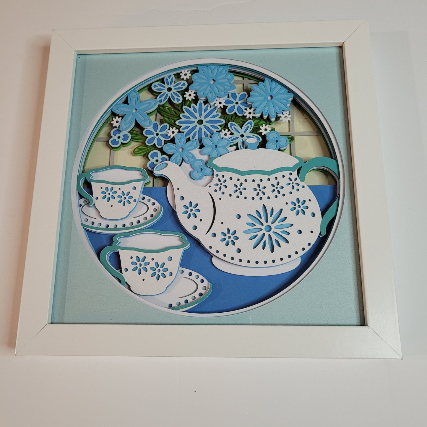 Tea Party Shadow Box (blue)