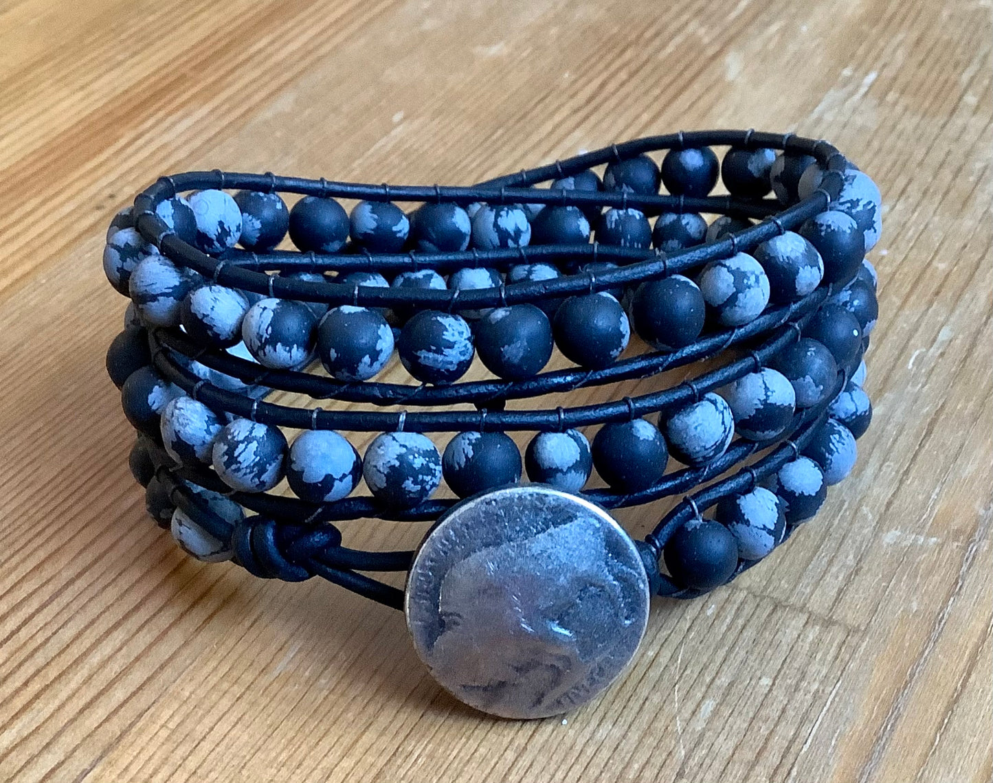 Snowflake Jasper Wrap Bracelet