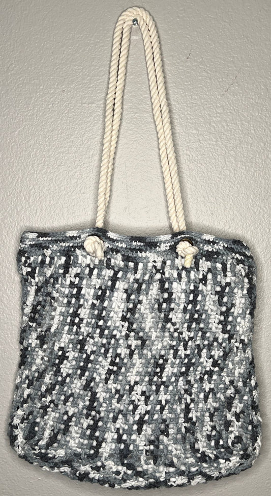 Quito Market Bag, Crochet, Gray