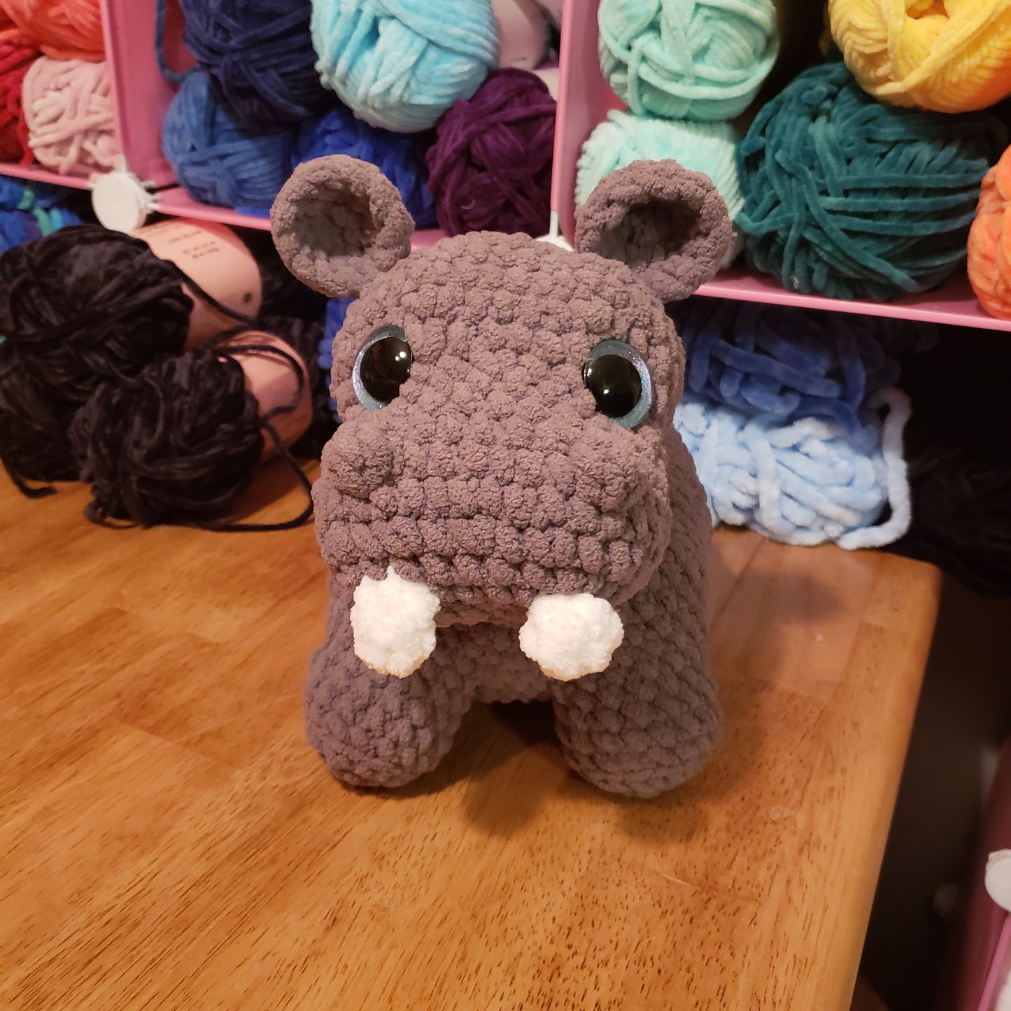 Hippo crochet plushie: Handmade
