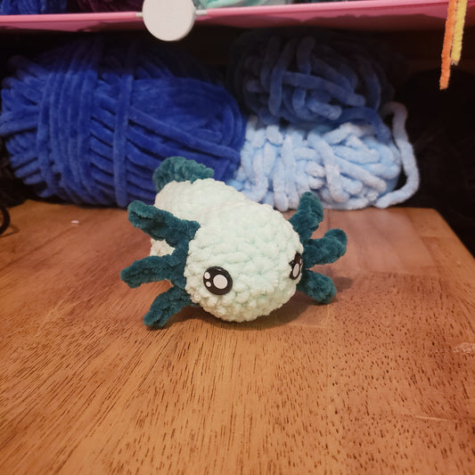 Mint green Axolotl crochet plush: Handmade