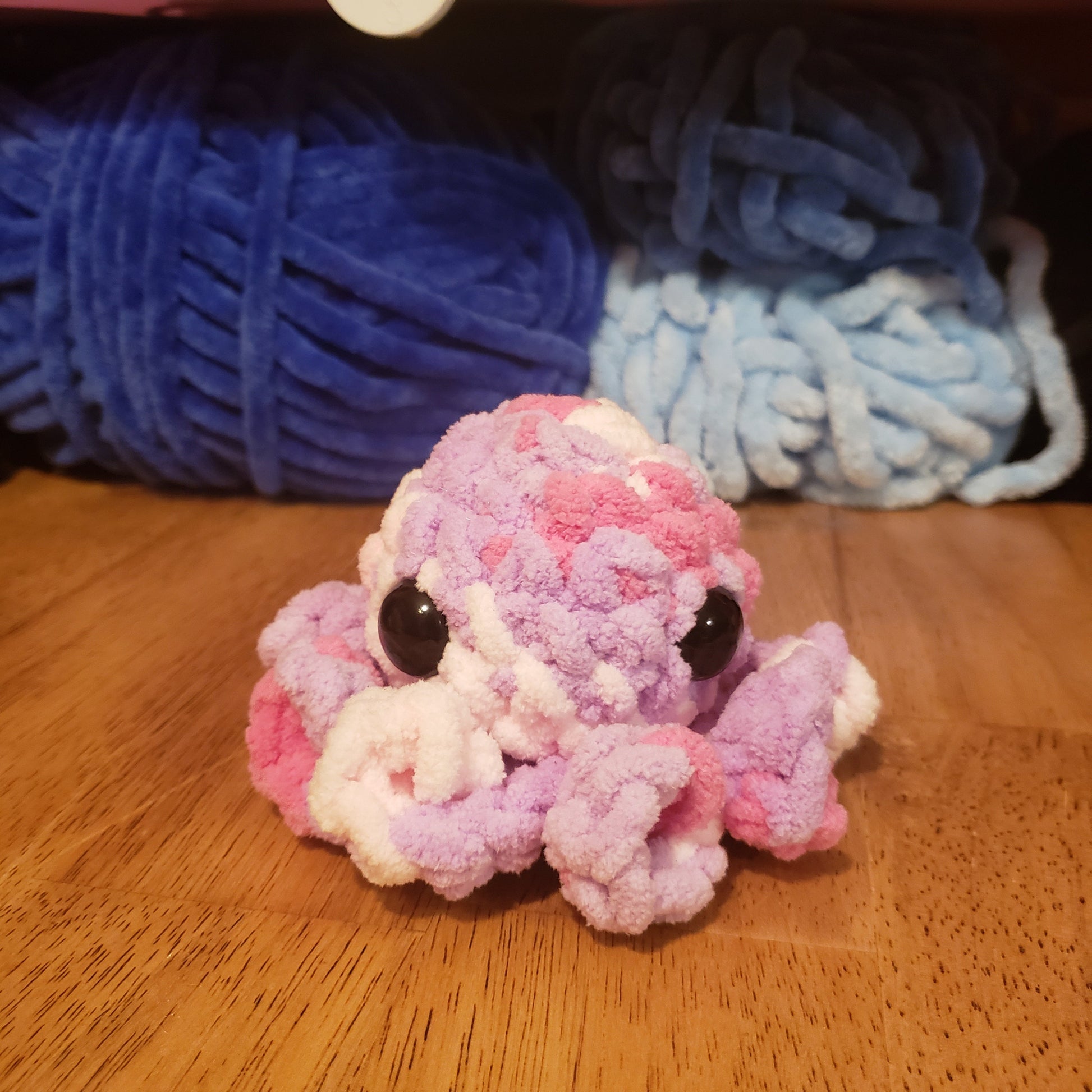 Pink/Purple Octopus Crochet Plush: Handmade - 1