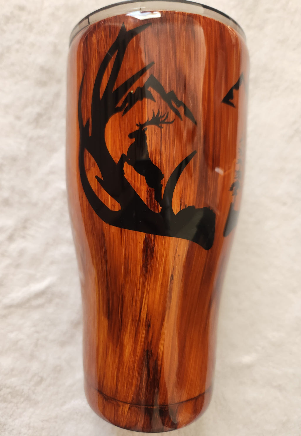 30oz wood grain Deer antler Mountain epoxy Tumber