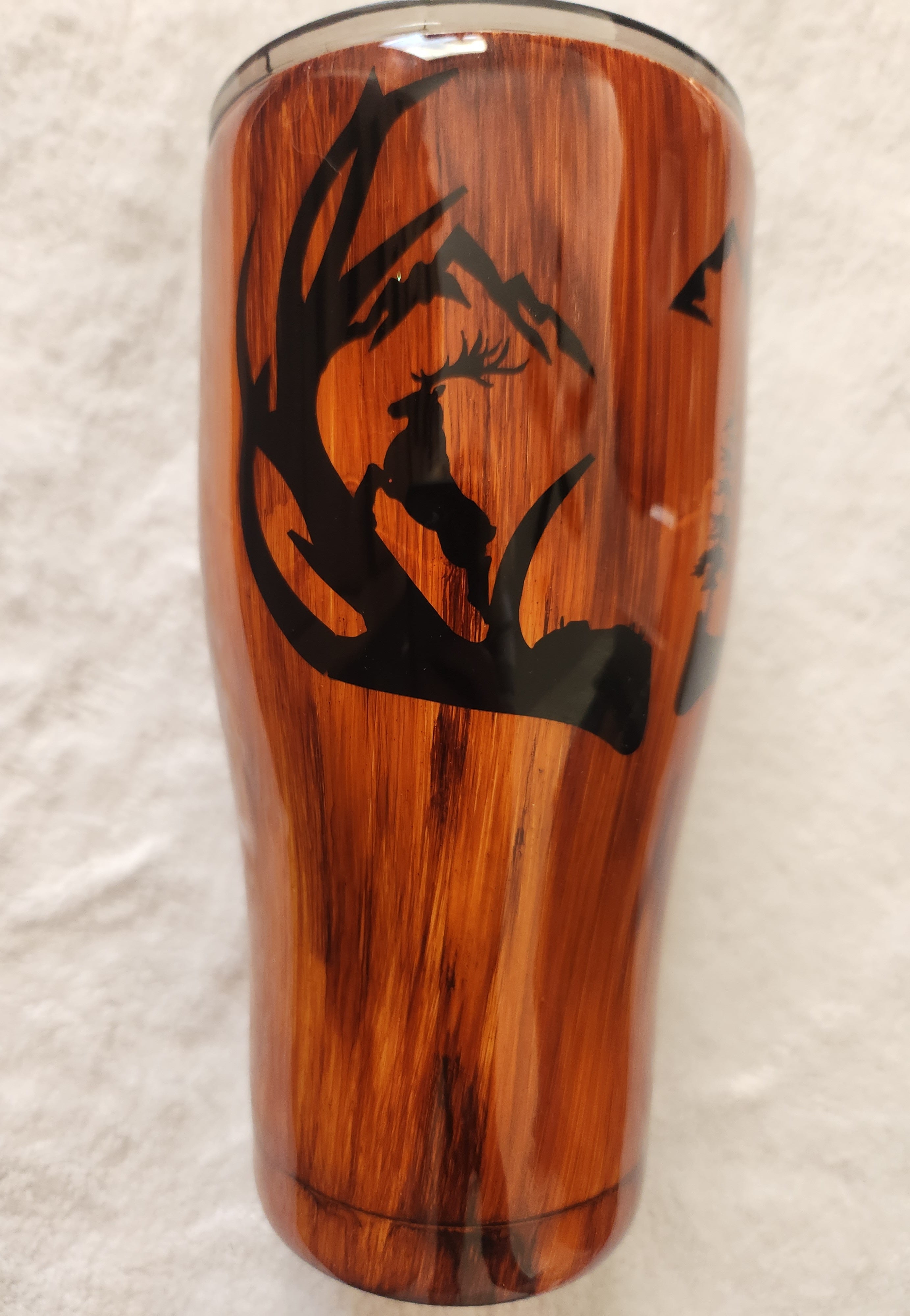 30oz wood grain Deer antler Mountain epoxy Tumber