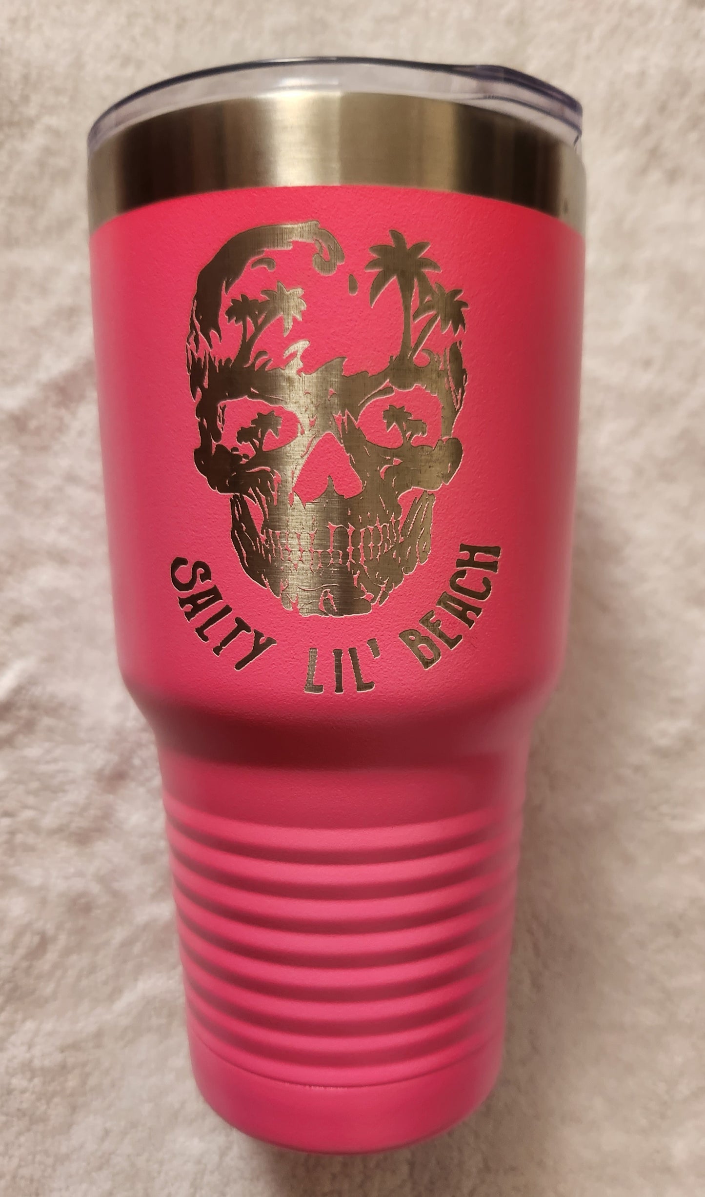 30oz Hot Pink Powder coated tumbler Salty lil Beach