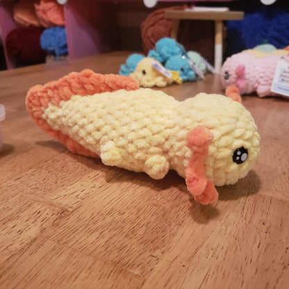 Yellow Axolotl crochet plush: Handmade