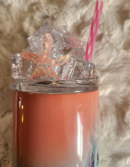 20oz Mermaid tumbler with ice topper