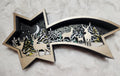 Layered wooden Shooting star Winter forest Scene