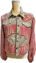 Rolling Stone brown jacket pink sleeves