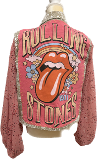 Rolling Stone brown jacket pink sleeves