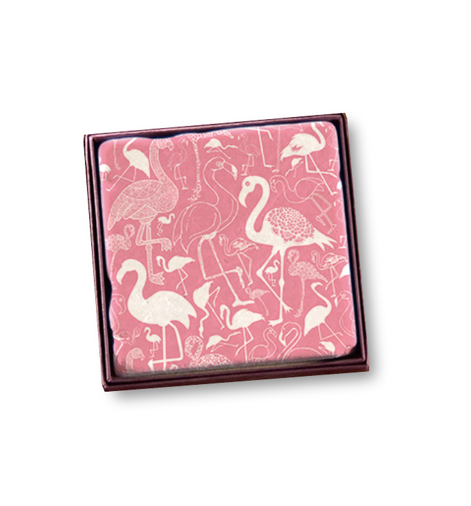 Flamingo Pattern 4" Marble Coaster