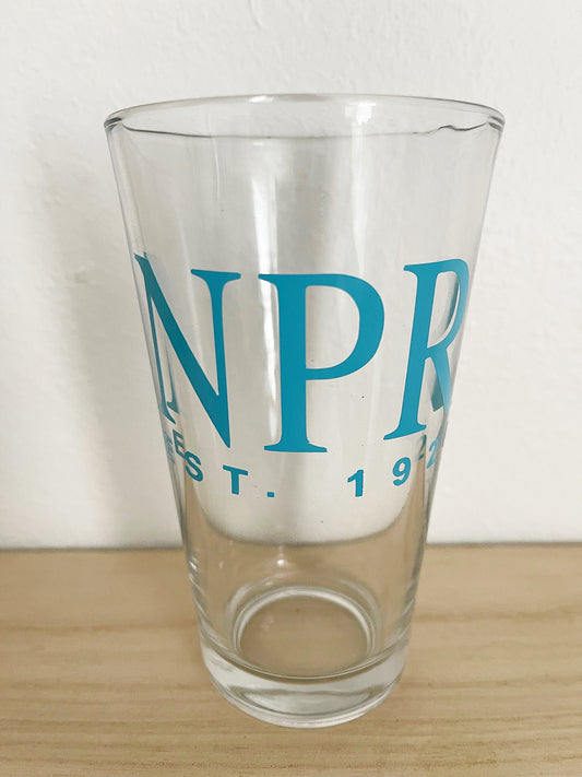 NPR Est. 1924 AQUA VINYL 16 oz. Pint Glass