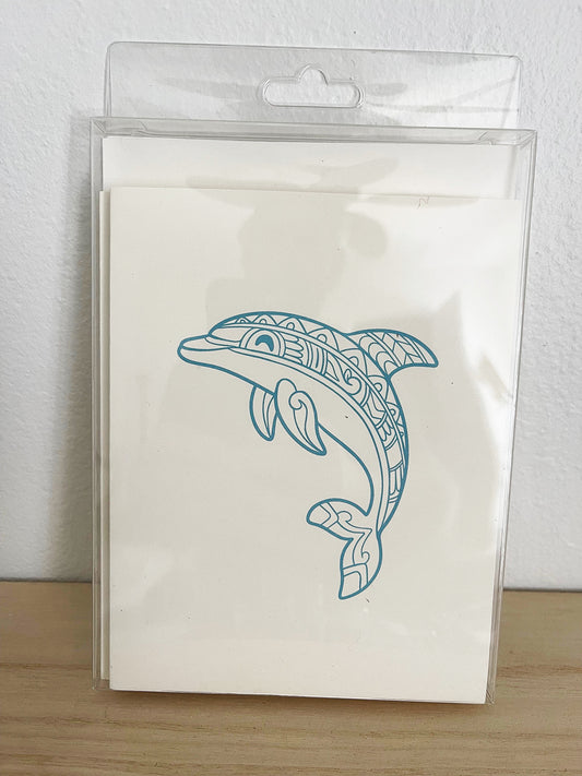 5X7 Dolphin Box Set of 6 Cards / 6 Envelopes