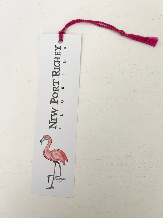 New Port Richey, FL - Pink Flamingo Bookmark