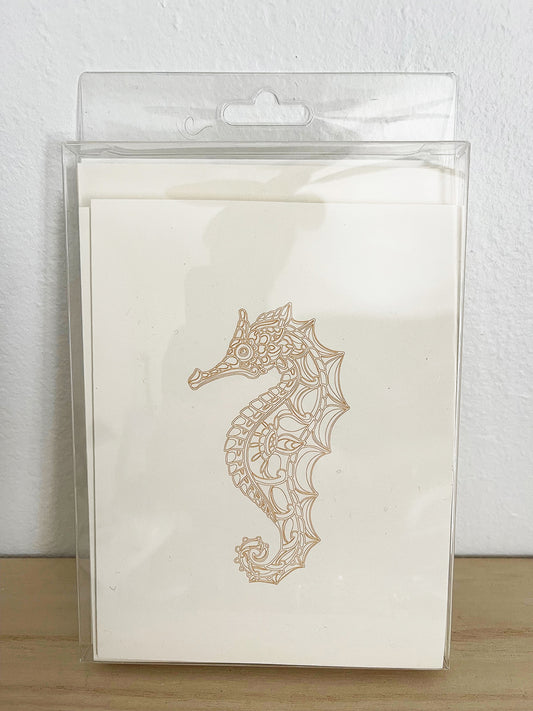 5X7 Seahorse Box Set of 6 Cards / 6 Envelopes