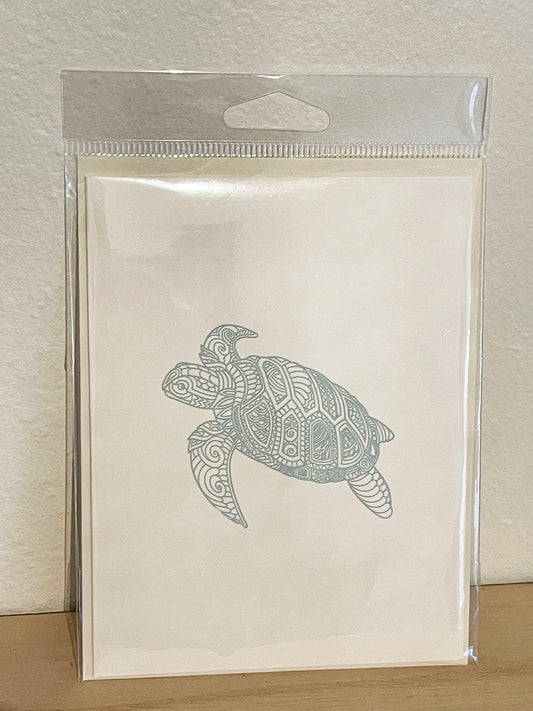 Turtle on Ivory Card with Matching Envelope