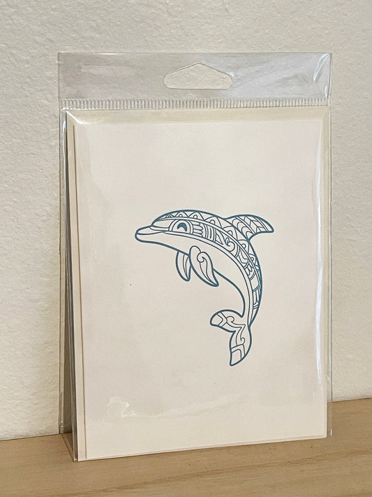 Dolphin on Ivory Card with Matching Envelope