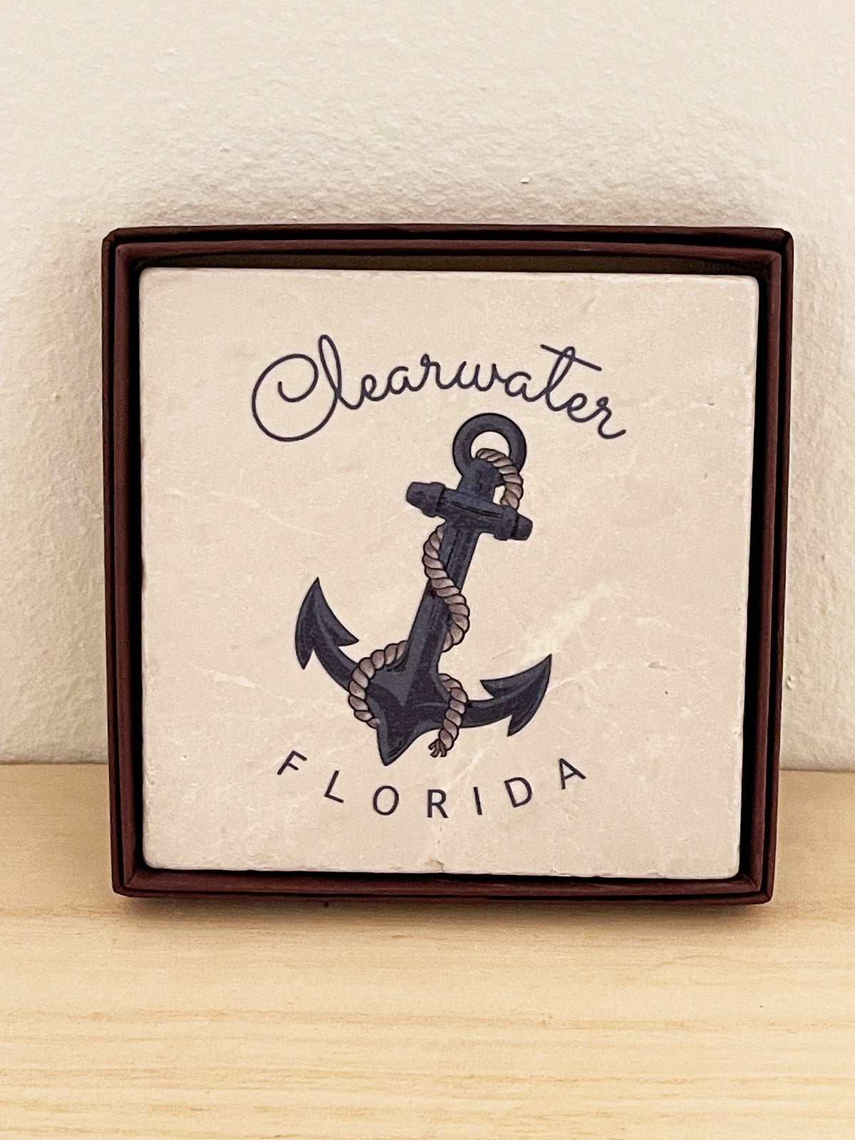 Clearwater, FL Anchor 4" Marble Coaster