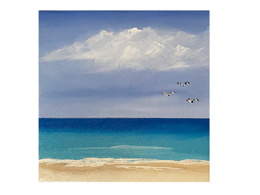 6" x 6" Beach Scene