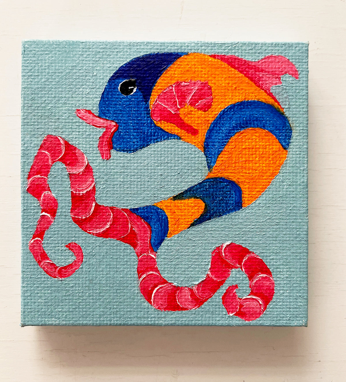 3" x 3" Fish Oil Painting