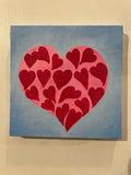4" x 4" - Hearts Oil Painting