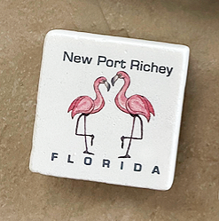 NEW PORT RICHEY, FL (Two Flamingos) – 2" Marble Magnet