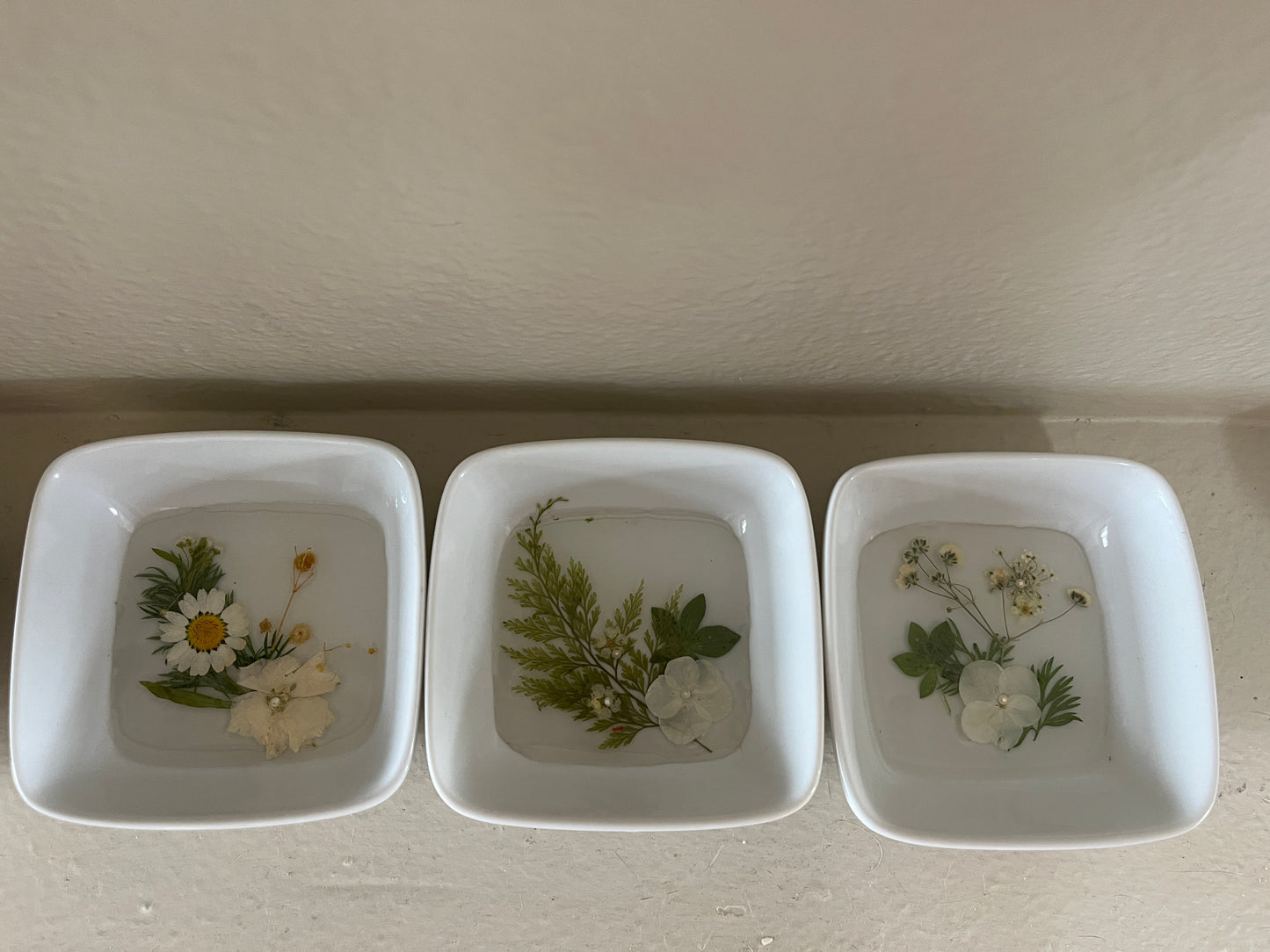 Floral Square Trinket Dishes