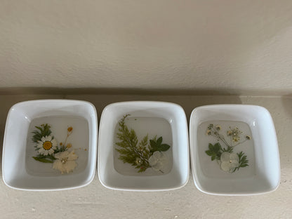 Floral Square Trinket Dishes