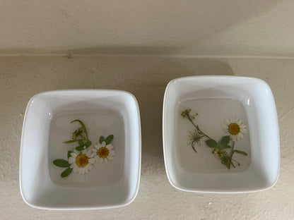 Floral Square Trinket Dishes