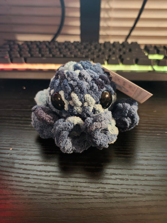 Blue/Navy Octopus Crochet Plush: Handmade - 1