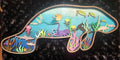 Wooden Layered Manatee hanging wall art