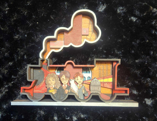 Wooden Layered Harry Potter Train Decor