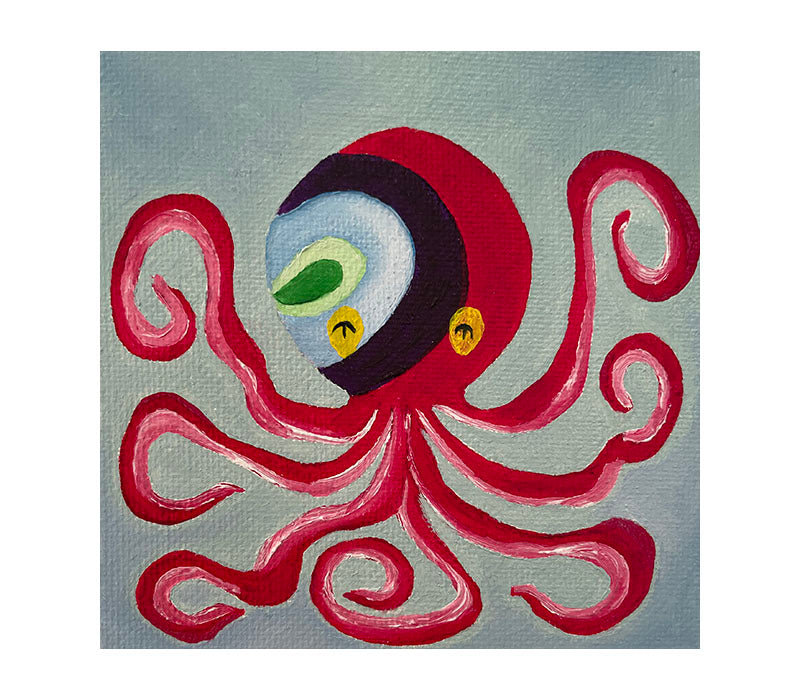 4" x 4" Octopus (Oil Painting)