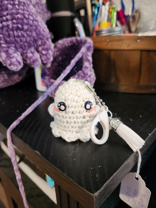 Ghost Keychain Crochet Plush: Handmade