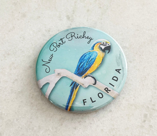 PARROT - New Port Richey, FL 2.25" Round Metal Magnet