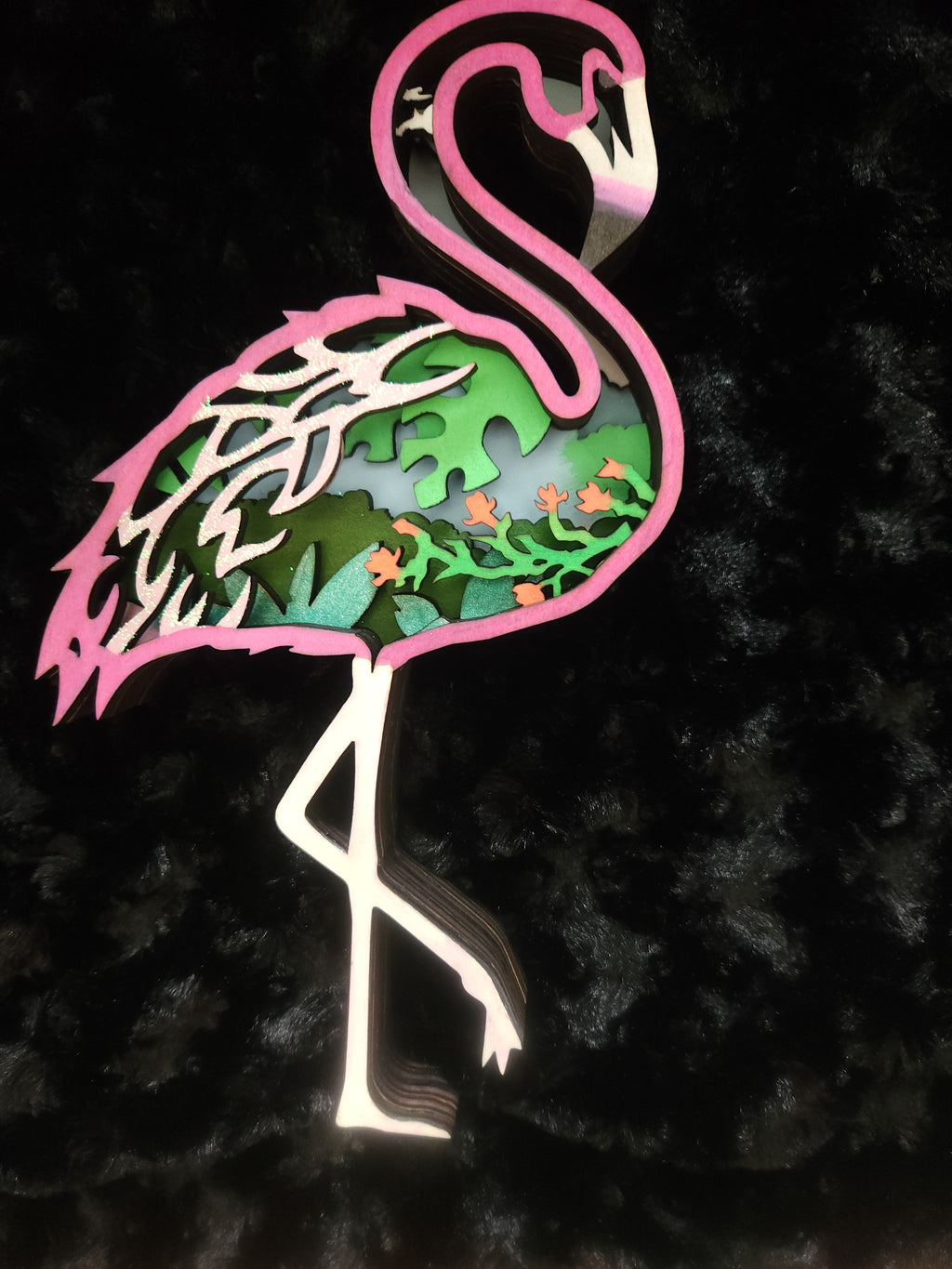 Wood layered Flamingo Decor
