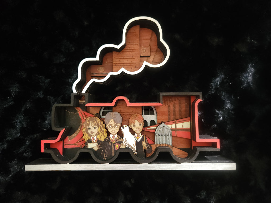 Wooden Layered Harry Potter Train Decor