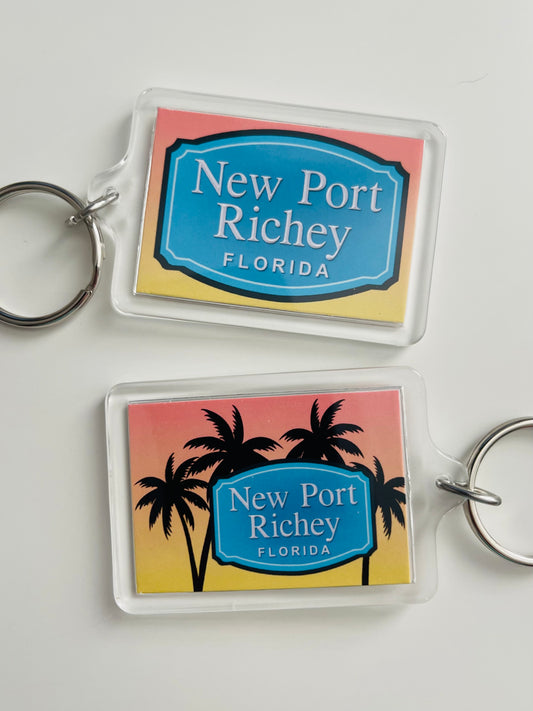 New Port Richey, FL Signs- Acrylic Keychain