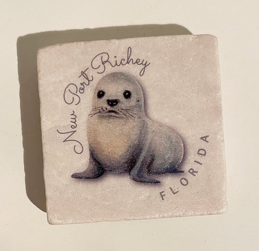 NEW PORT RICHEY, FL (BABY SEAL) – 2" Marble Magnet