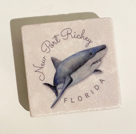 NEW PORT RICHEY, FL (SHARK) – 2" Marble Magnet