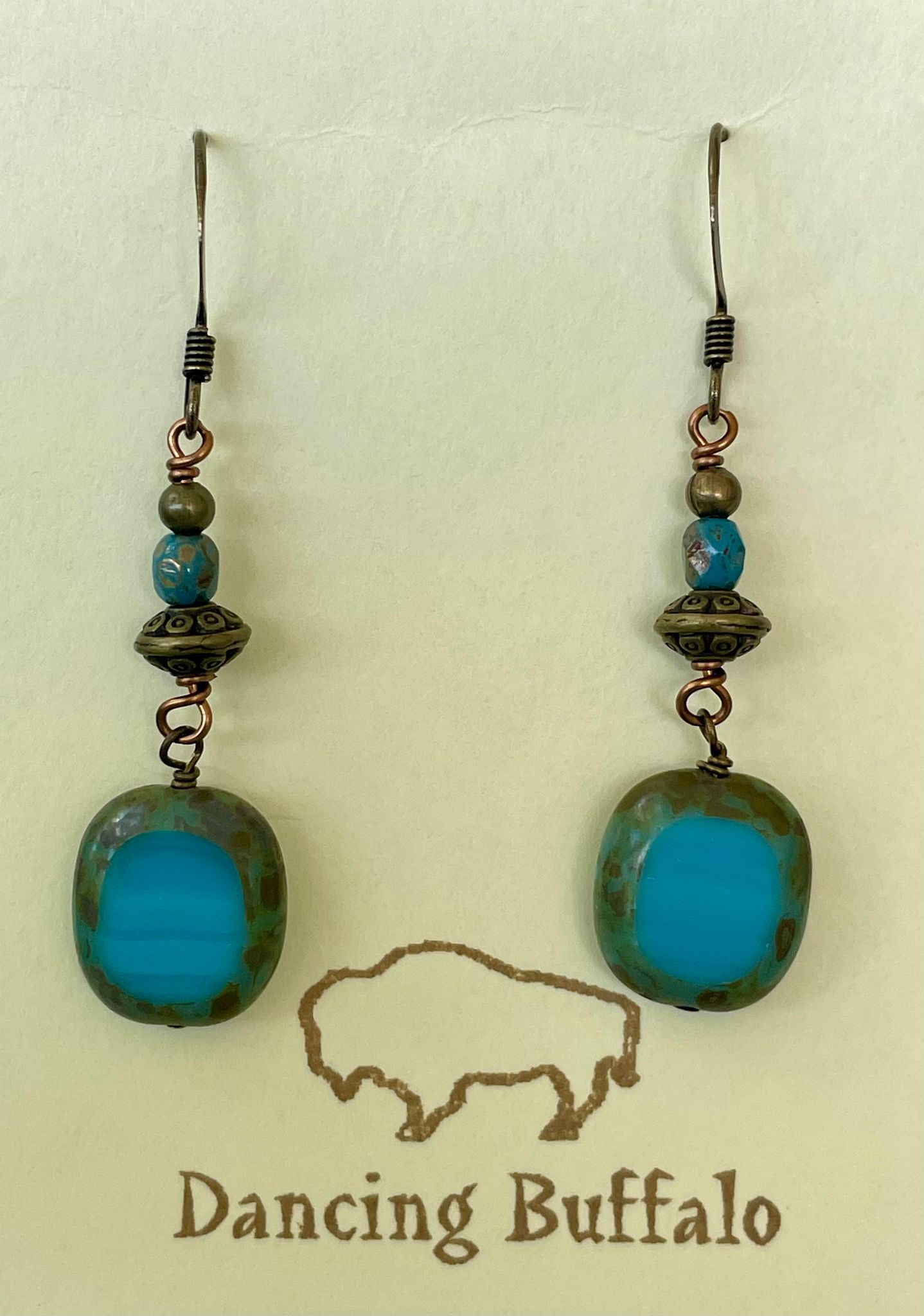 Czech Glass Earrings-Blue