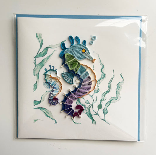 Colorful Seahorse - Greeting Card
