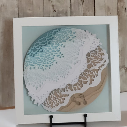 3D Layered sea round shadow box