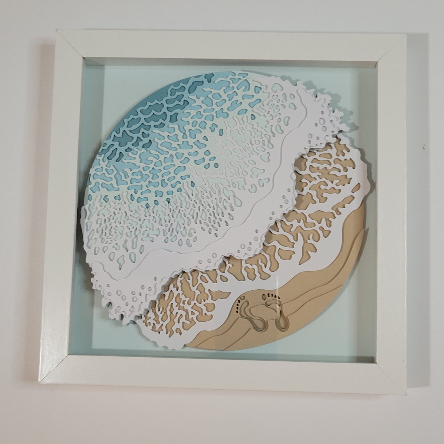 3D Layered sea round shadow box