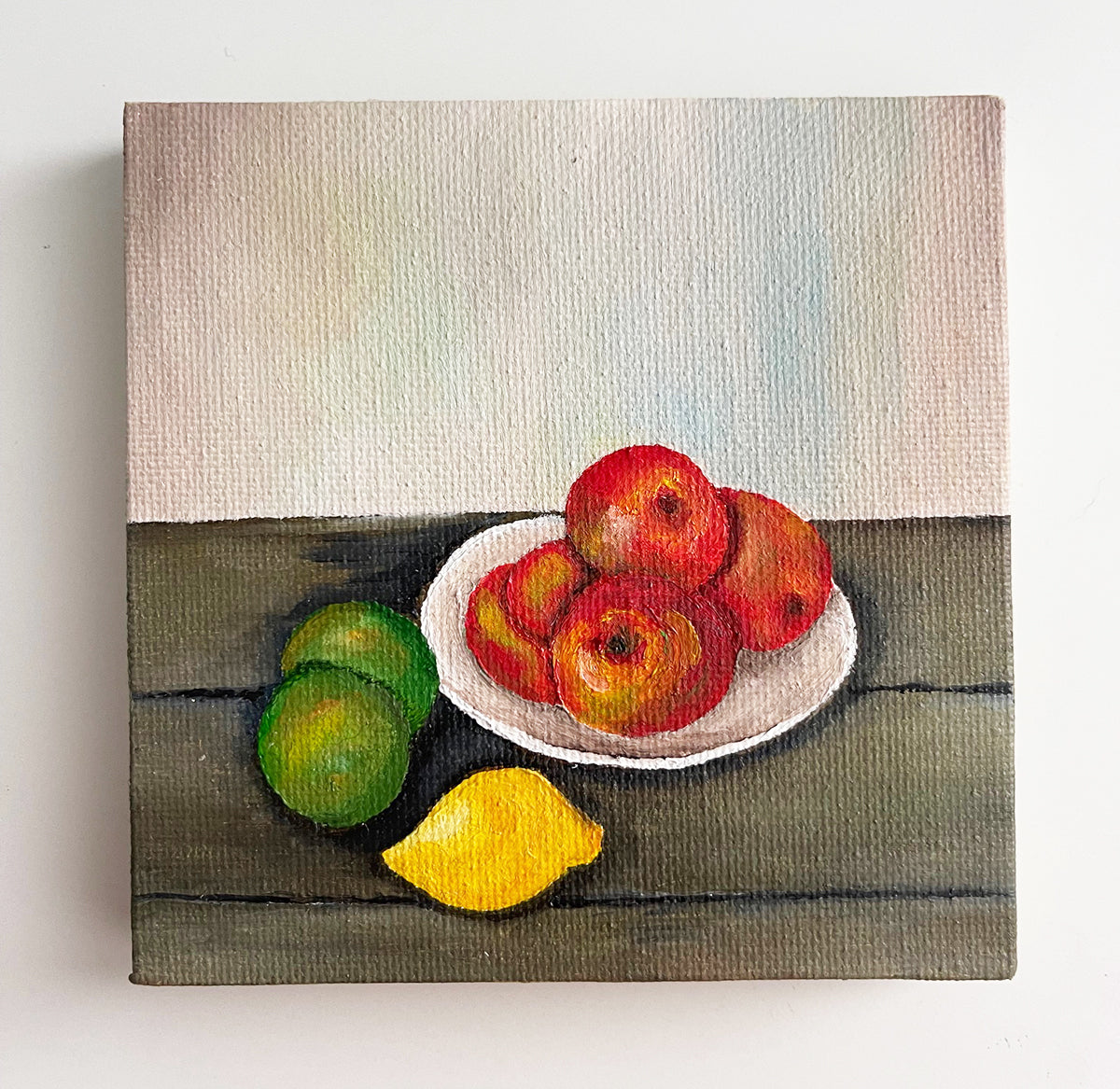 4' x 4" Bowl of Fruit - Still Life Oil Painting