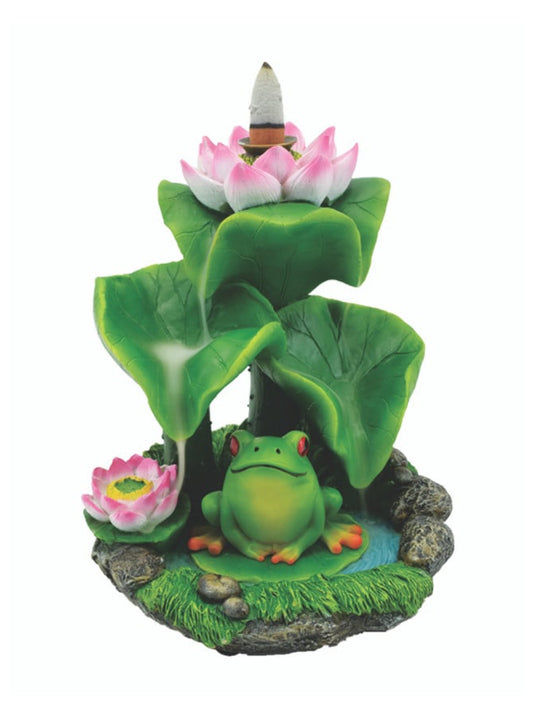 Lotus & Frog Backflow Incense Fountain