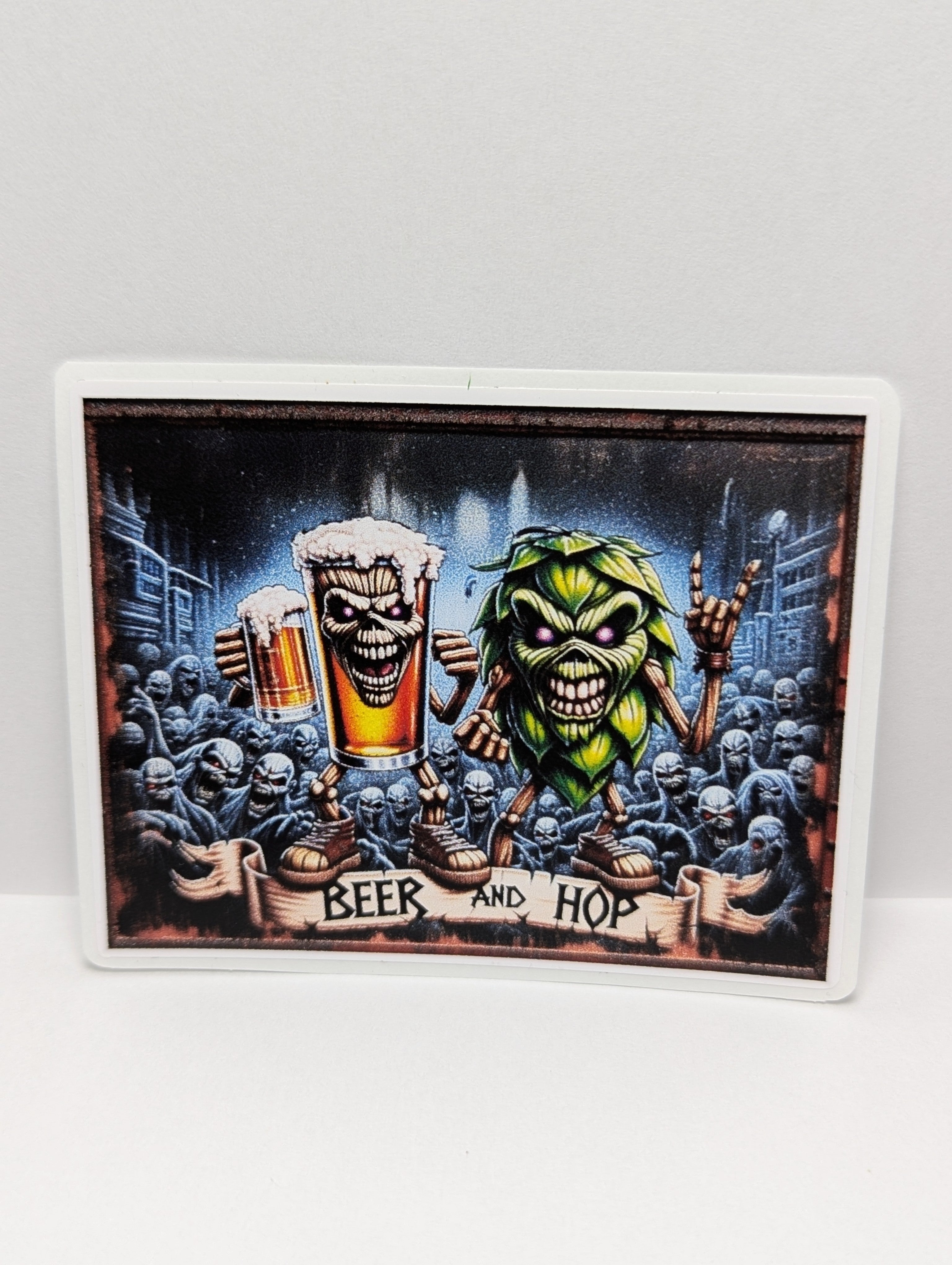 Iron Beer and Hop Vinyl Sticker